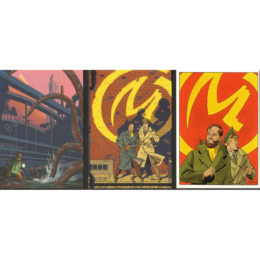 Schuiten Jacobs Juillard - Lot de 3 cartes postales Dernier Pharaon Marque Jaune