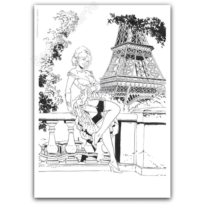 Meynet - Pin-up Paris Tour Eiffel 2019 Duo d'ex-libris