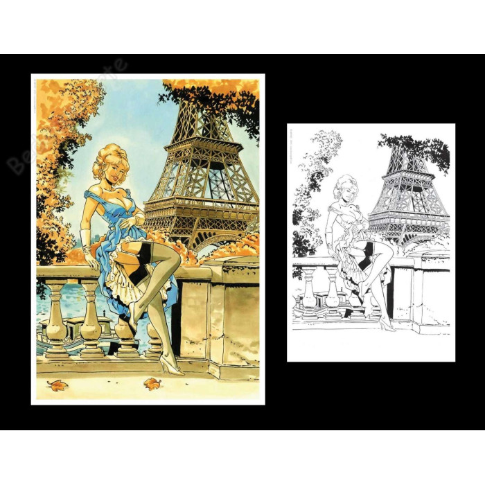 Meynet - Pin-up Paris Tour Eiffel 2019 Duo d'ex-libris