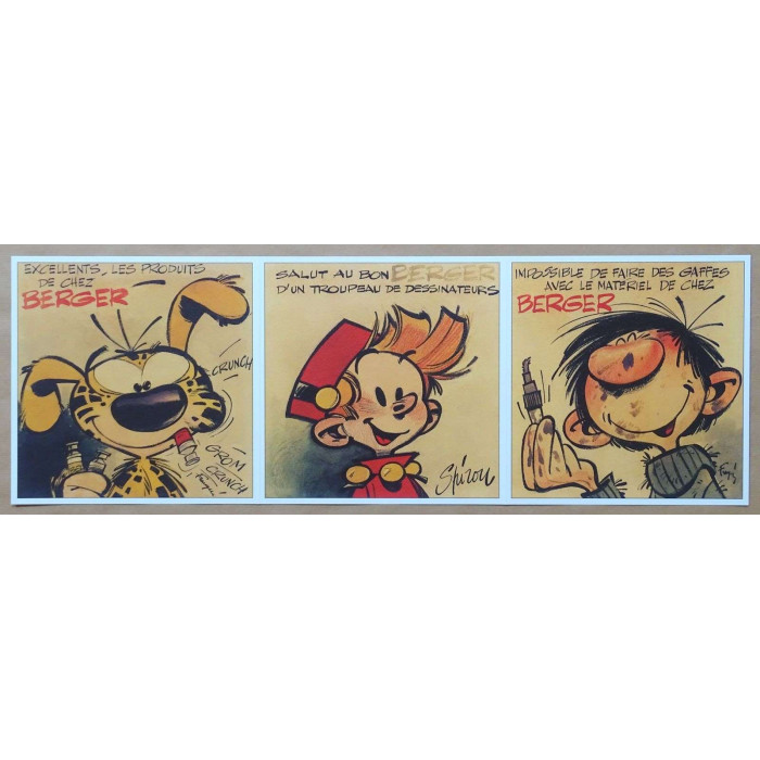 Franquin - Trio collector d'affiches Spirou Marsupilami Gaston + Triptyque