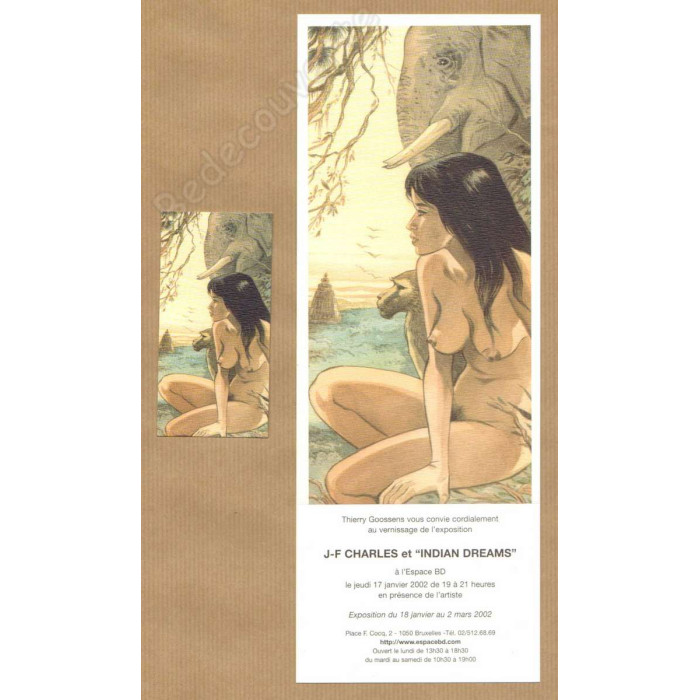 Charles - Lot 1 carte invitation et 1 image India Dreams Espace BD