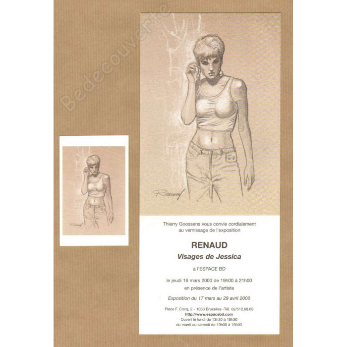 Renaud - Lot 1 carte invitation et 1 image Jessica Blandy Espace BD