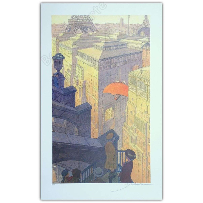 François Schuiten - Paris Les Halles de jour signé