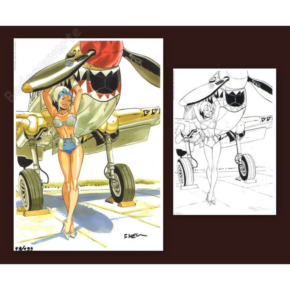 Meynet - Pin-up Mirabelle Avion 2020 Duo d'ex-libris