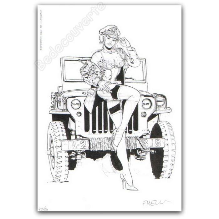 Meynet - Pin-up Mirabelle Jeep Willys 2020 Duo d'ex-libris