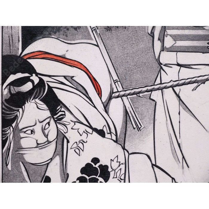 Marc Michetz - Dessin Original Geisha Punition