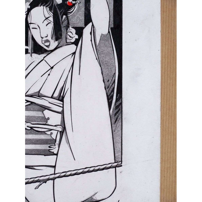 Marc Michetz - Dessin Original Geisha Punition