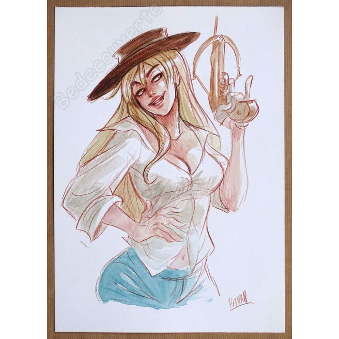 Alessandro Barbucci - Dessin Original Ekhö Fourmille Cowgirl