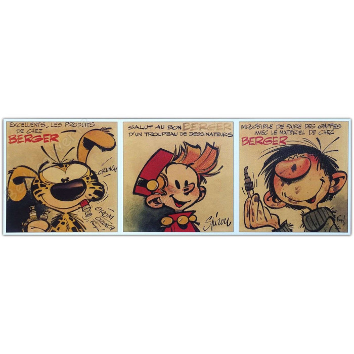 Franquin - Trio collector d'affiches Spirou Marsupilami Gaston + Triptyque