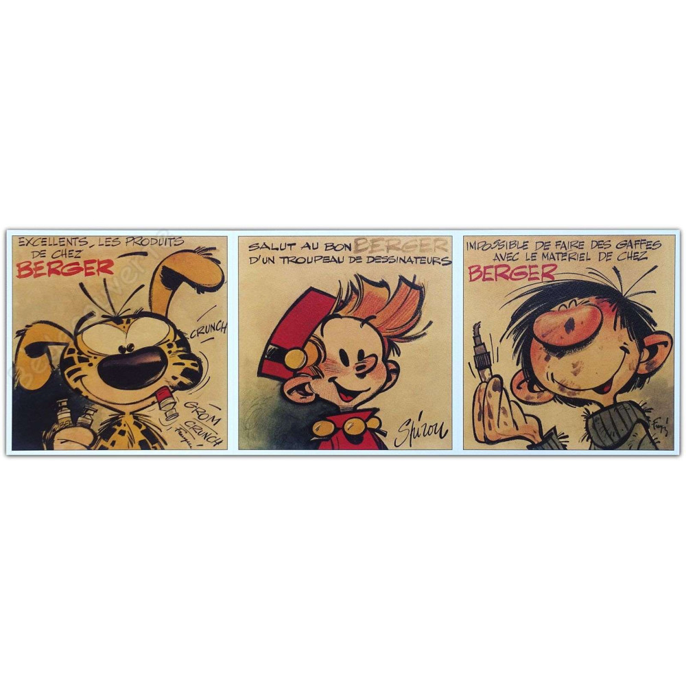 Franquin - Trio collector d'affiches Spirou Marsupilami Gaston + Triptyque