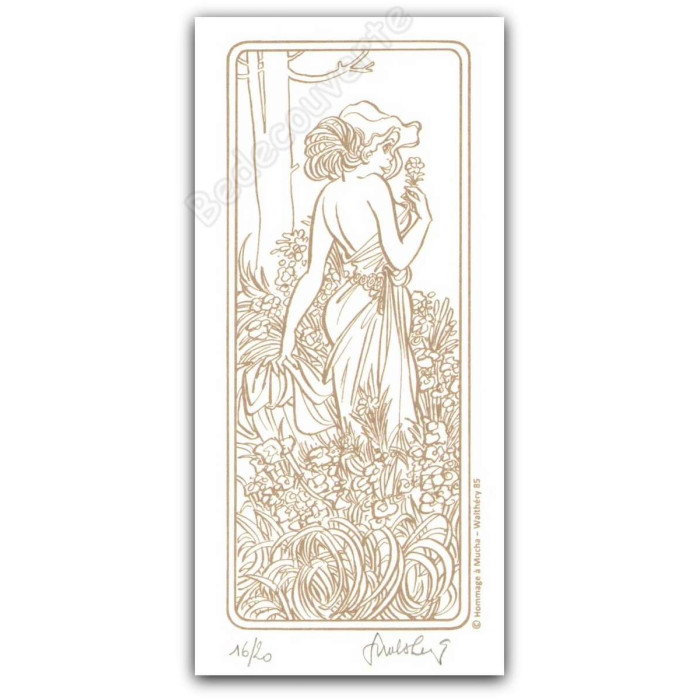 Walthéry - Natacha Hommage à Alfons Mucha Brun