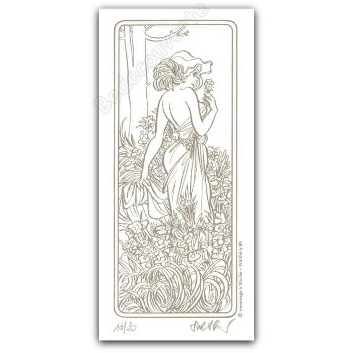 Walthéry - Natacha Hommage à Alfons Mucha Gris