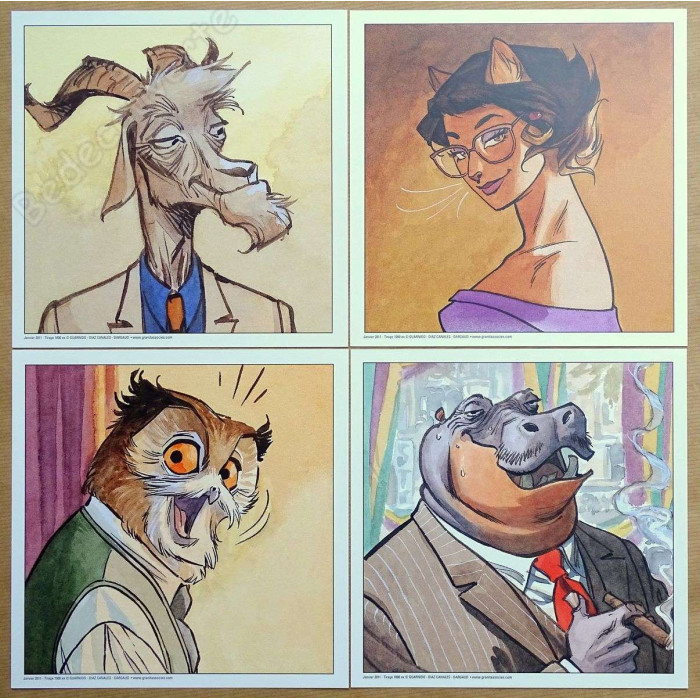 Guarnido - Portfolio Blacksad Personnel Portraits