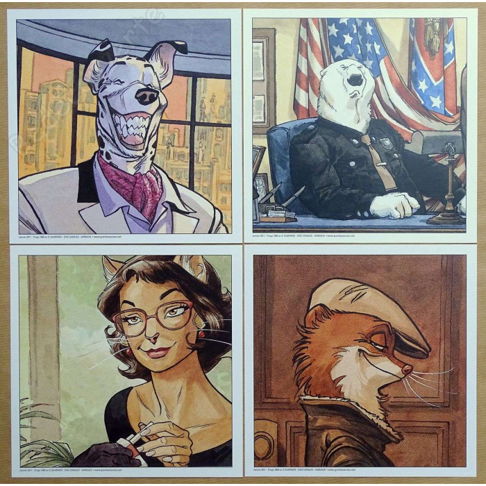 Guarnido - Portfolio Blacksad Personnel Portraits