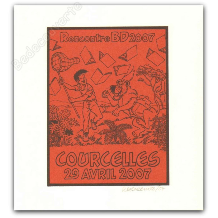 Desorgher - Jimmy Tousseul Sérigraphie Courcelles 2007 Rouge