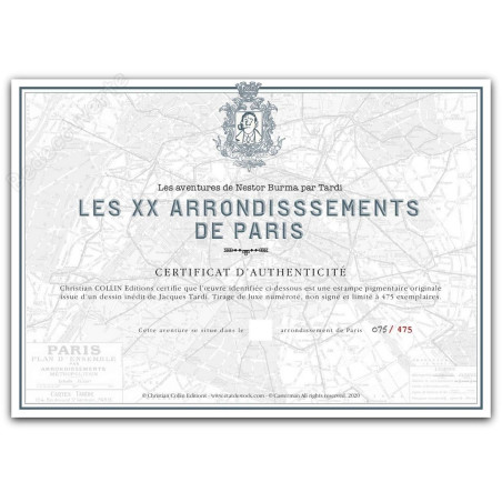 Tardi - Estampe pigmentaire Nestor Burma 7ème arrondissement de Paris