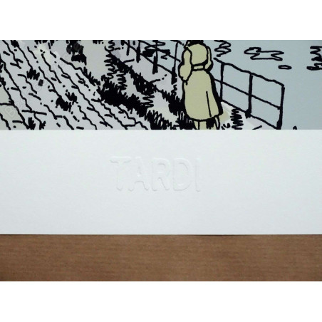 Tardi - Estampe pigmentaire Nestor Burma 4ème de couverture Paris