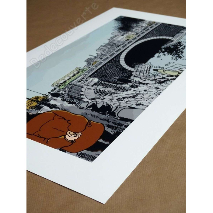 Tardi - Estampe pigmentaire Nestor Burma 4ème de couverture Paris