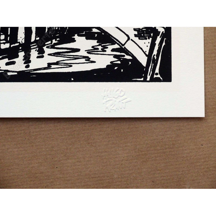 Pratt - Sérigraphie Corto Venise nuit 20x50 cm