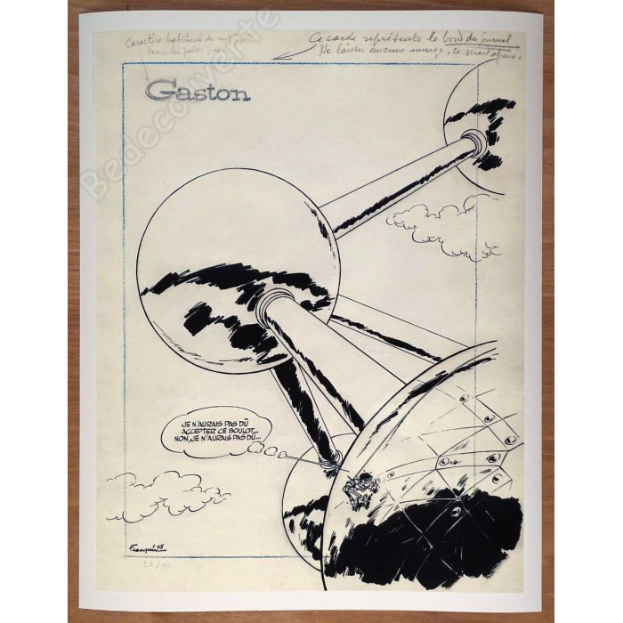 Franquin - Gaston L'Atomium Hors Série Estampe Pigmentaire