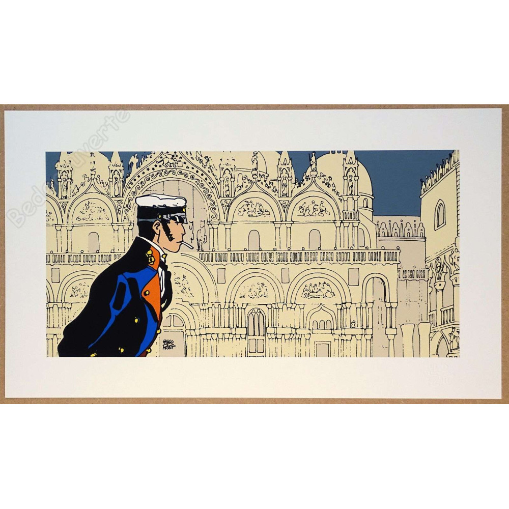 Hugo Pratt - Estampe pigmentaire Corto Maltese Histoire