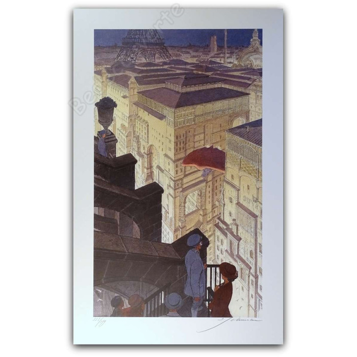 François Schuiten - Paris Les Halles de nuit signé