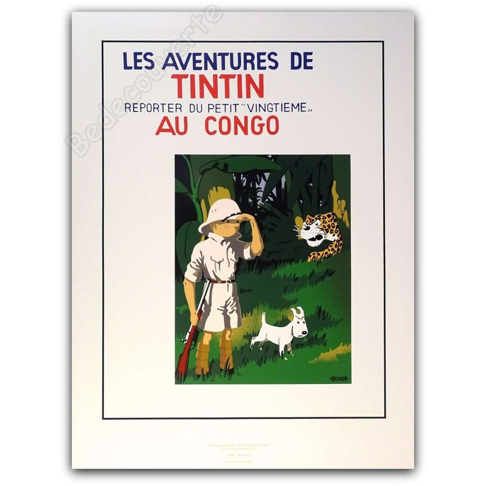 Hergé - Tintin au Congo Sérigraphie