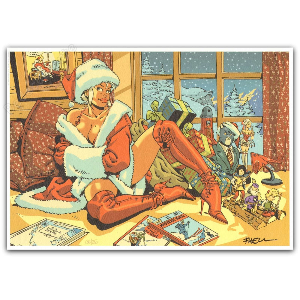 Meynet - Pin-up Mirabelle Hommage BD Spirou Blacksad Johan Pirlouit 01 2015