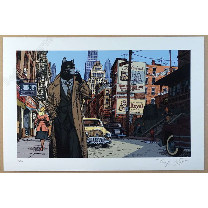 Guarnido - Estampe pigmentaire Blacksad New-York 100ex signée