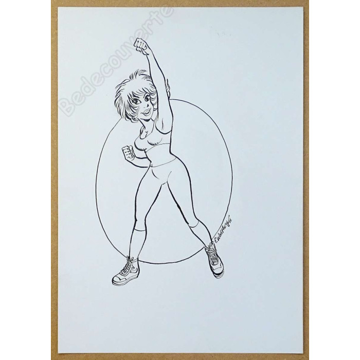 François Walthéry - Dessin Original Natacha Fitness