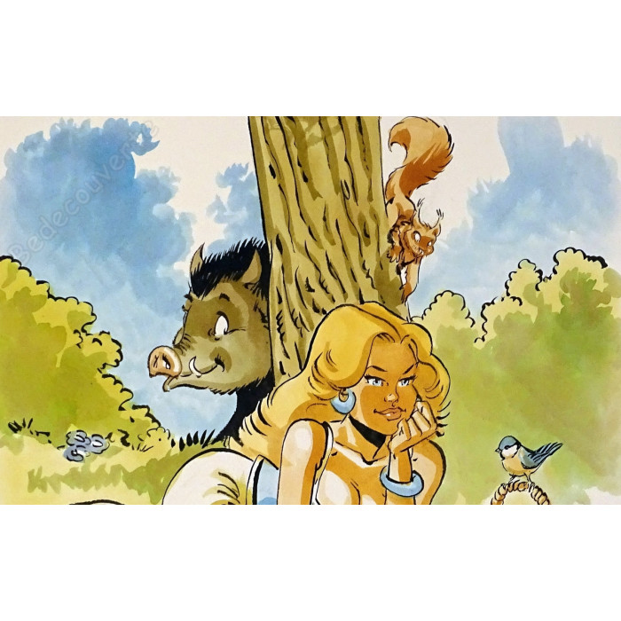 Félix Meynet - Dessin Original Hommage à Falbala 25,1x33 cm