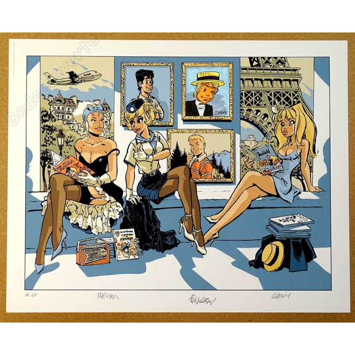 Dany Meynet Walthéry - Colombe Mirabelle et Natacha avec dessin original de Dany
