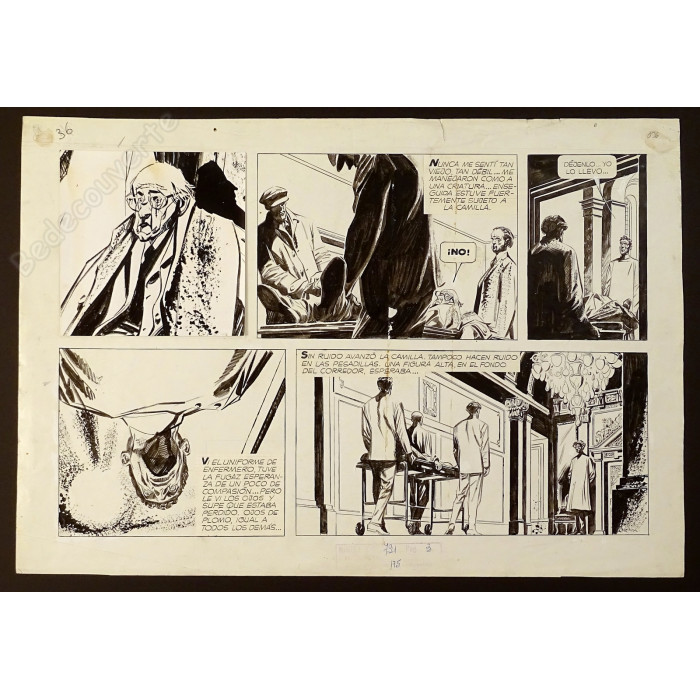 Alberto Breccia - Dessin Original Mort Cinder Gli occhi di Pombo