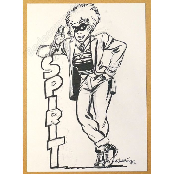 François Walthéry - Dessin Original Natacha Hommage à Will Eisner