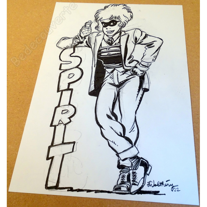 François Walthéry - Dessin Original Natacha Hommage à Will Eisner