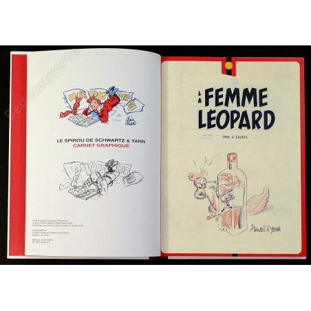 Schwartz - Spirou La Femme Léopard Coffret de deux albums de luxe + Dédicace n°84