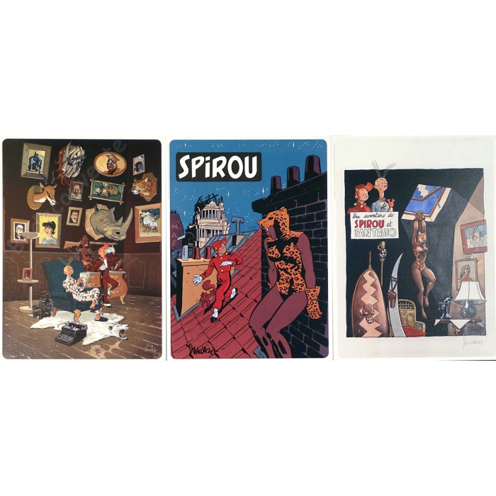 Schwartz - Spirou La Femme Léopard Coffret de deux albums de luxe + Dédicace n°84