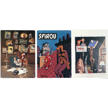 Schwartz - Spirou La Femme Léopard Coffret de deux albums de luxe + Dédicace n°84