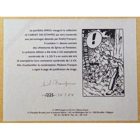 Franquin - Portfolio Le Cabinet des estampes Spirou