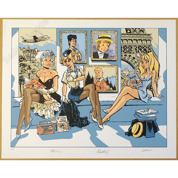 Dany Meynet Walthéry - Colombe Mirabelle et Natacha avec dessin original de Dany