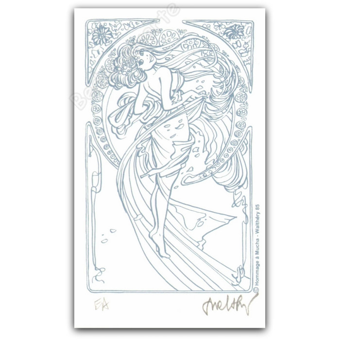 Walthéry - Natacha Hommage à Alfons Mucha Le drap Bleu