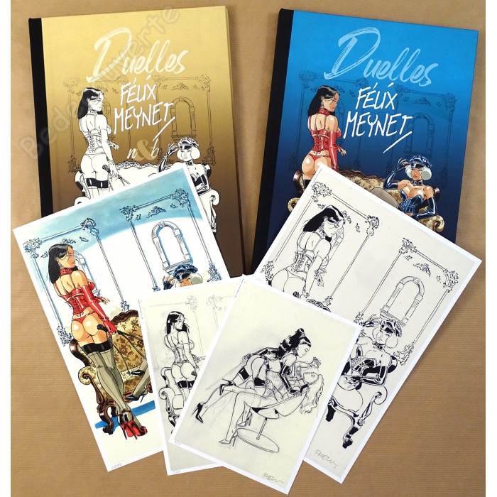 Meynet - Duelles Pack de 2 Portfolios + 4 ex-libris + 1 Dédicace Personnage E