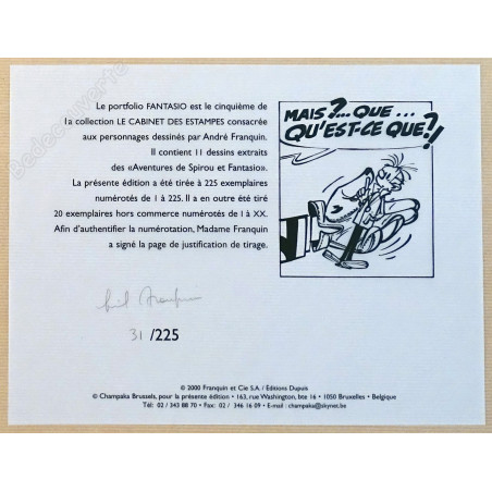 Franquin - Portfolio Le Cabinet des estampes Fantasio