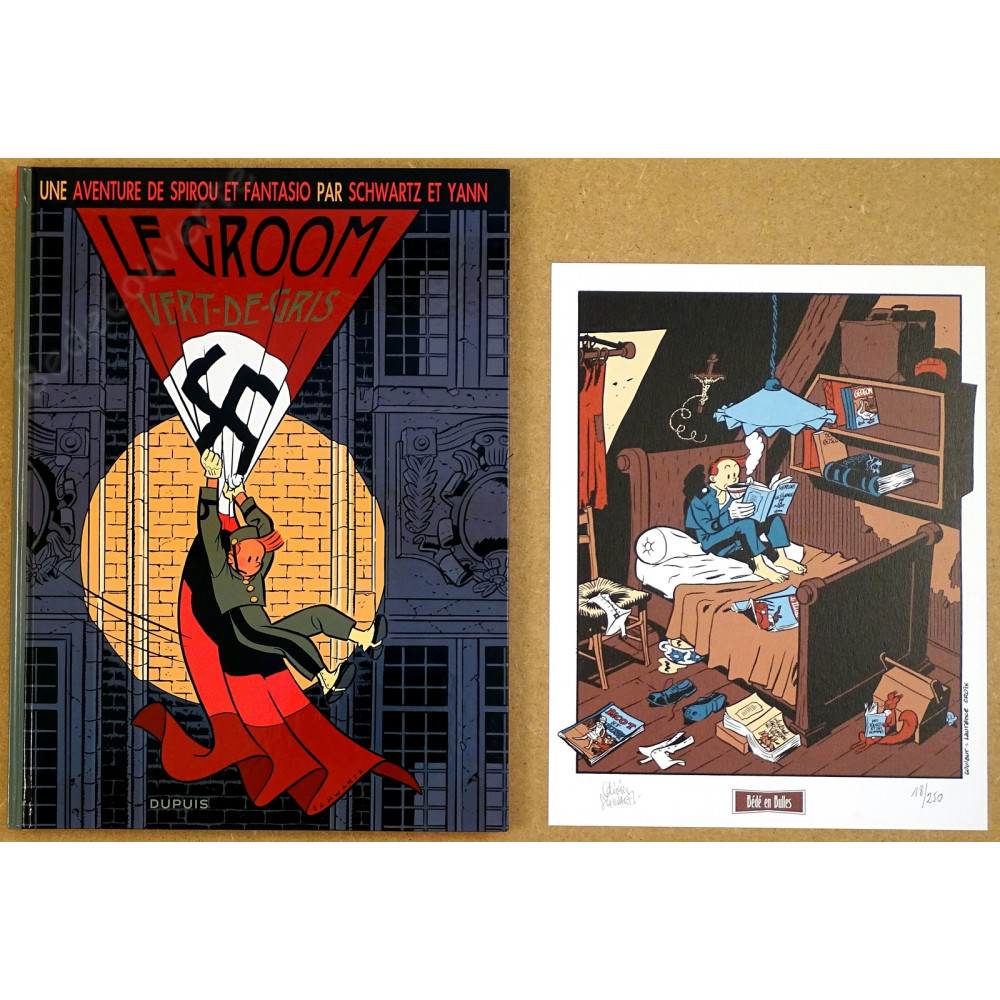 Schwartz - EO Spirou et Fantasio Le Groom Vert-de-Gris + Ex-libris Schwartz - EO Spirou et Fantasio Le Groom Vert-de-Gris + Ex-libris