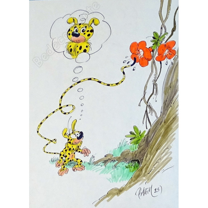 Batem - Marsupilami 7 Edition Originale Avec dessin couleur