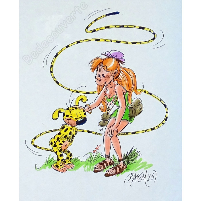 Batem - Marsupilami 5 Edition Originale Avec dessin couleur