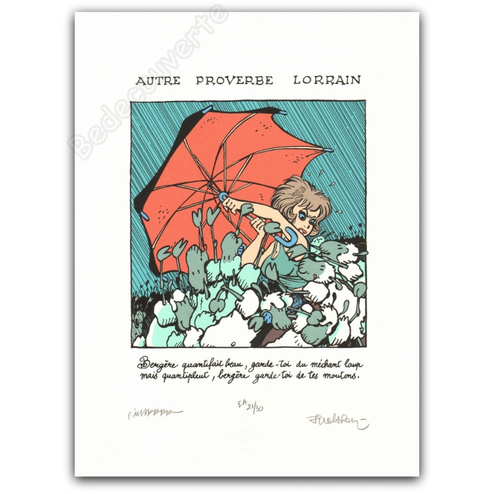 Walthéry - F'muur Natacha et les moutons Proverbe Lorrain