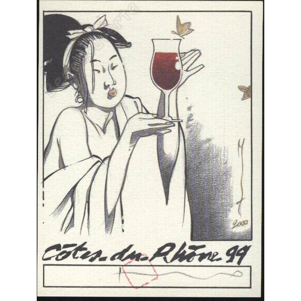 Michetz - Etiquette Vin Michetz Cotes Du Rhone Signe