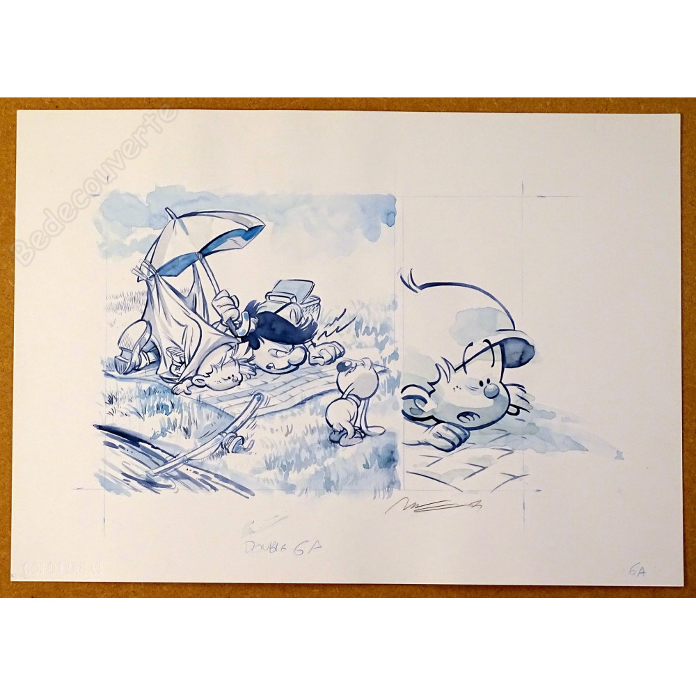 José-Luis Munuera - Dessin Original P'tit Boule et Bill Picnic