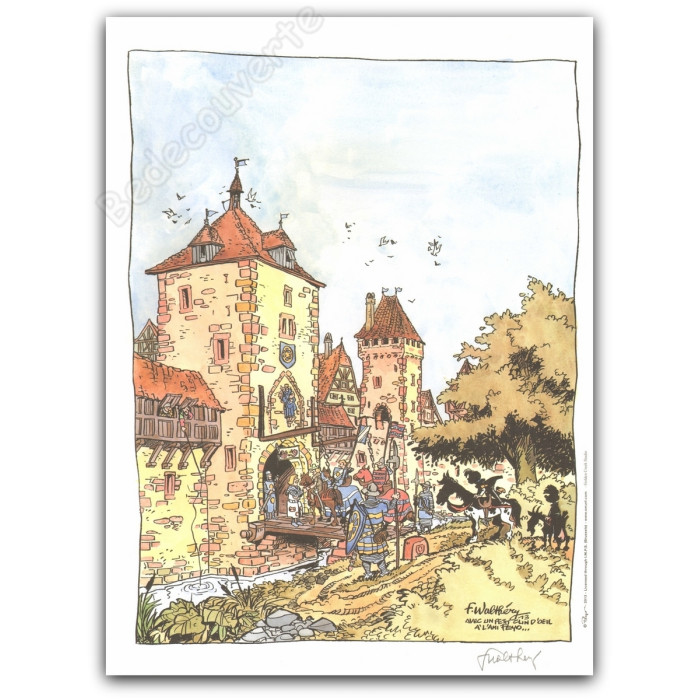Walthéry - Hommage à Peyo et à Johan et Pirlouit Château